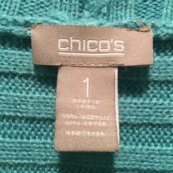 Chico’s Turquoise Ribbed Sweater - Picture 4 of 5